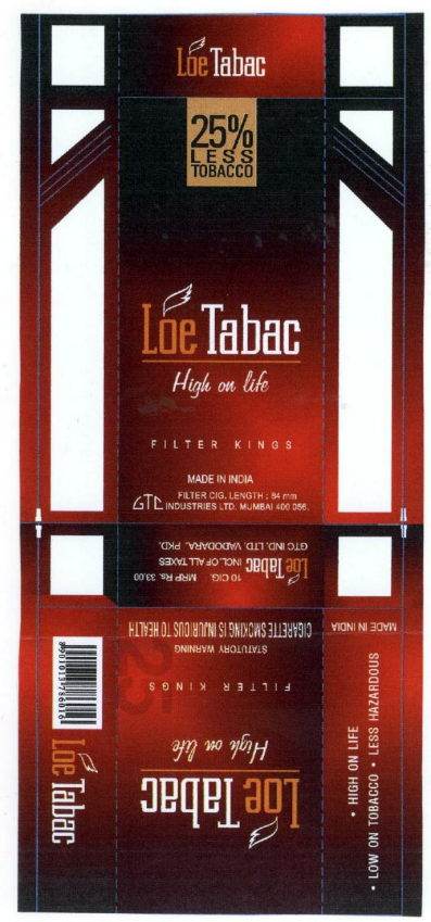 Loe Tabac With Label Device mark 1455201 Trademark