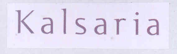 Kalsaria (label) Device mark 1745492 Trademark