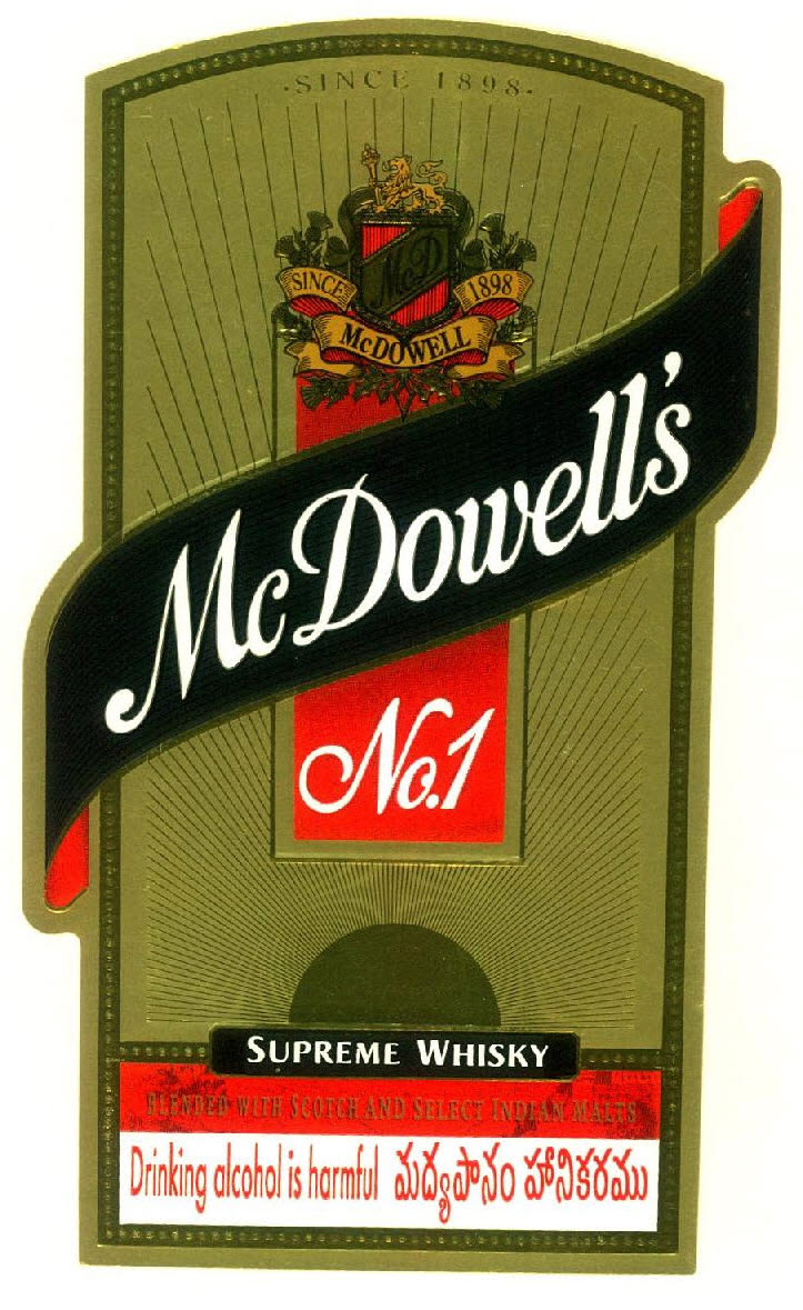 Mcdowell's No.1 Supreme Whisky Device mark 2754810 Trademark