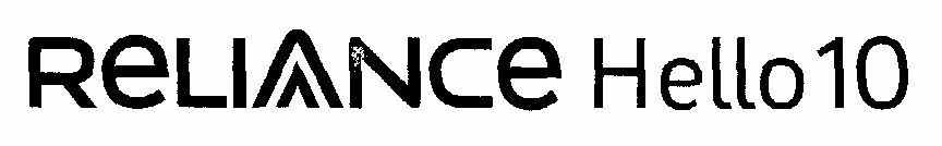 Reliance Hello 10 (special Form Of Writing) Device mark 1500962 Trademark
