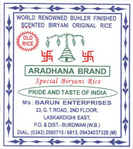 Aradhana Brand (label) Device mark 1458394 Trademark