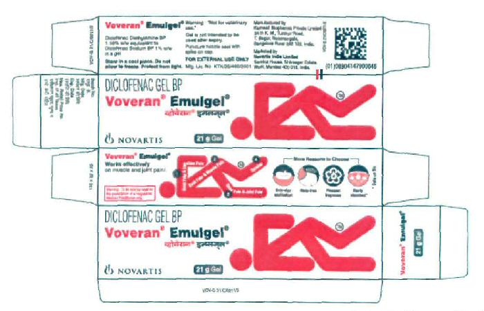 Diclofenac Gel Bp Voveran Emulgel (label) Device mark 2167740 Trademark