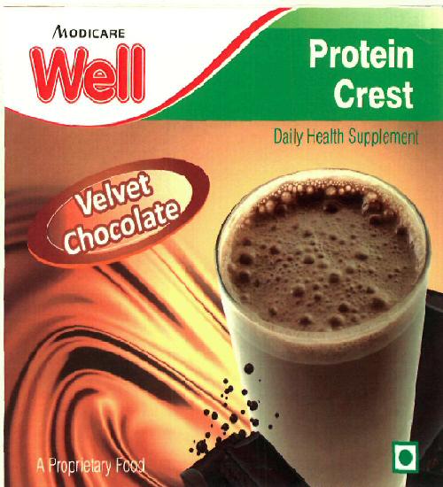 Modicare Well Protein Crest Velvet Chocolate (label) Device mark 2456030 Trademark