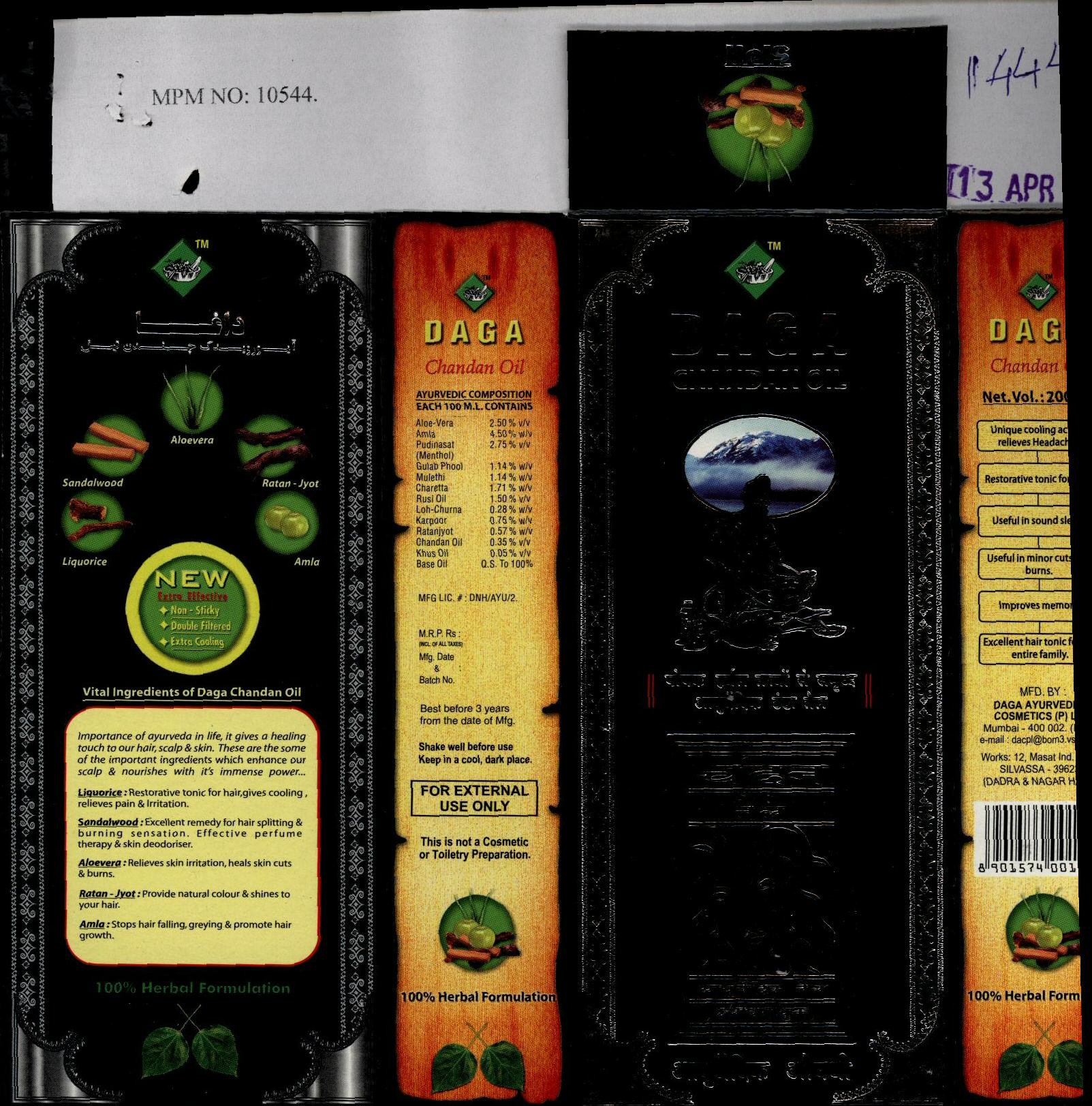 Daga Chandan Oil Device mark 1444217 Trademark