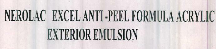 Nerolac Excel Anti -peel Formula Acrylic Exterior Emulsion Device mark 2430186 Trademark