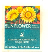 Sunflower Safety Matches, Sunflower (device) Device mark 853980 Trademark