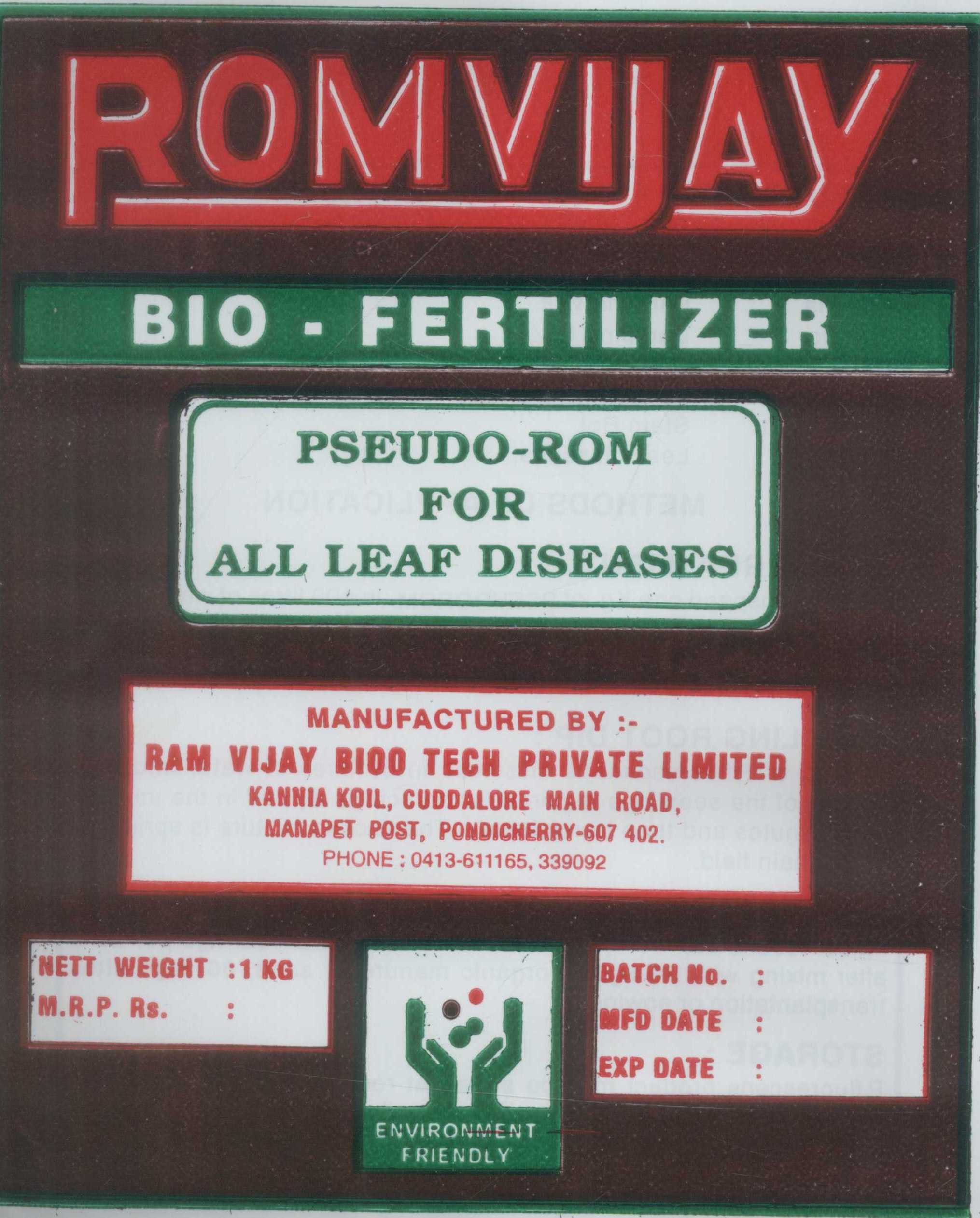 Rom Vijay (label) Device mark 988416 Trademark