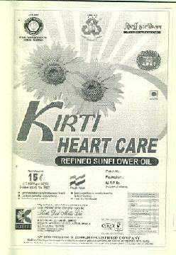 Kirti Heart Care Refined Sunflower Oil Device mark 2776853 Trademark