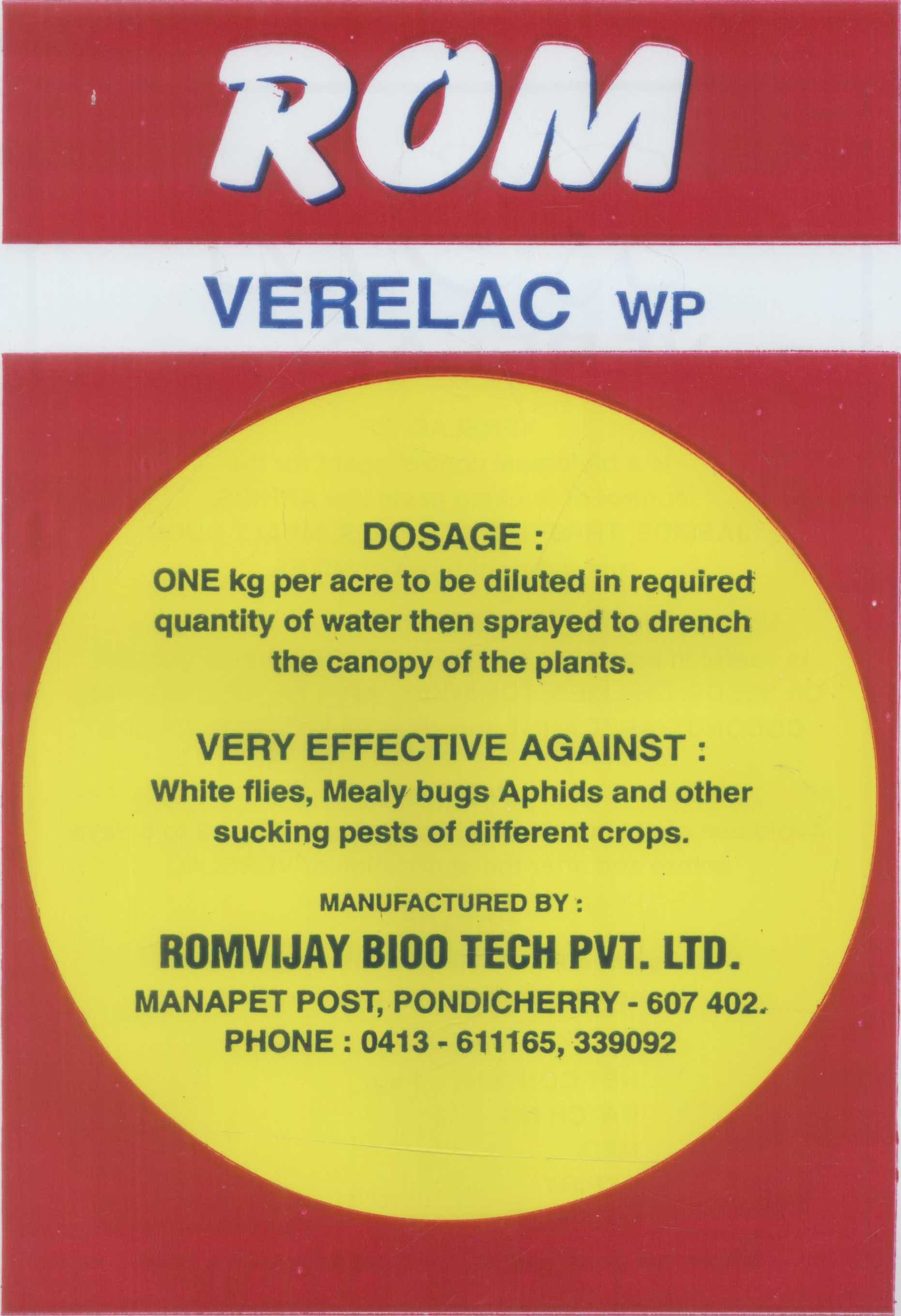 Rom (label) Verelac Device mark 988418 Trademark