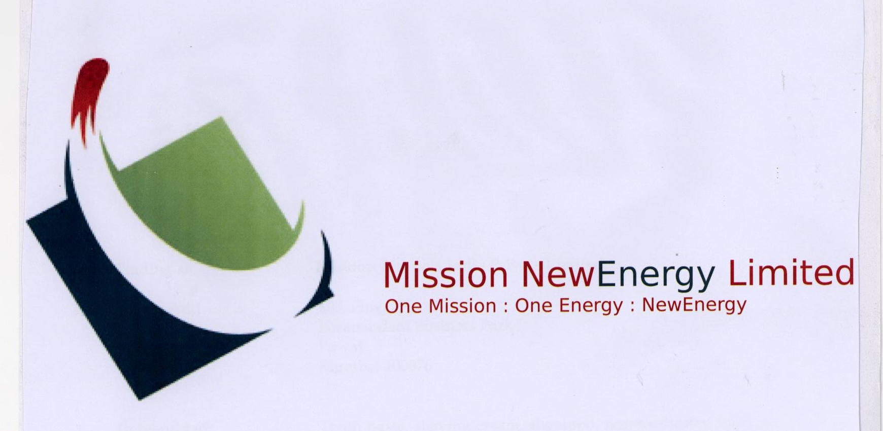 Mission New Energy Limited ( Label ) Device mark 1781010 Trademark