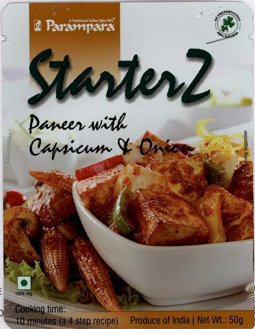 Starterz Paneer With Capsicum & Onion (label) Device mark 1580667 Trademark