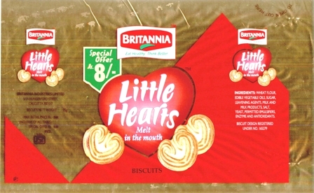 Britannias Little Hearts (lable) Device mark 791119 Trademark