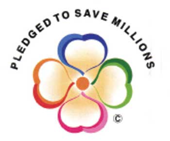Pledged To Save Millions (label) Device mark 1392596 Trademark