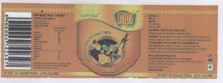 Mps Mixed Fruit Chutney (device) Device mark 2185970 Trademark