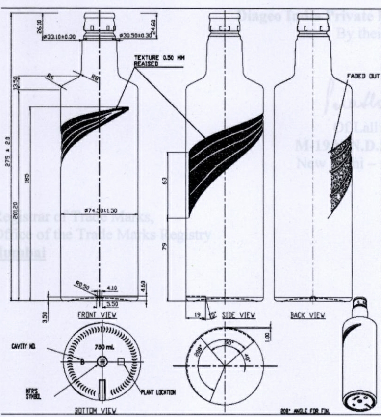Shark Tooth-bottle Get-up Version 2 Bottle Devices (device) Device mark 1802351 Trademark