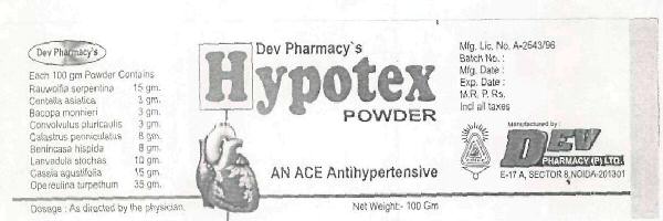 Hypotex Powder (label) Device mark 1119461 Trademark