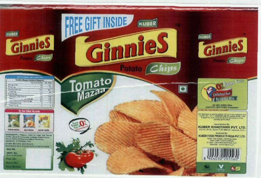 Ginnies Potato Chips Device mark 1957259 Trademark