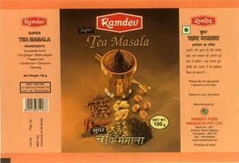 Tea Masala (label) Device mark 851051 Trademark