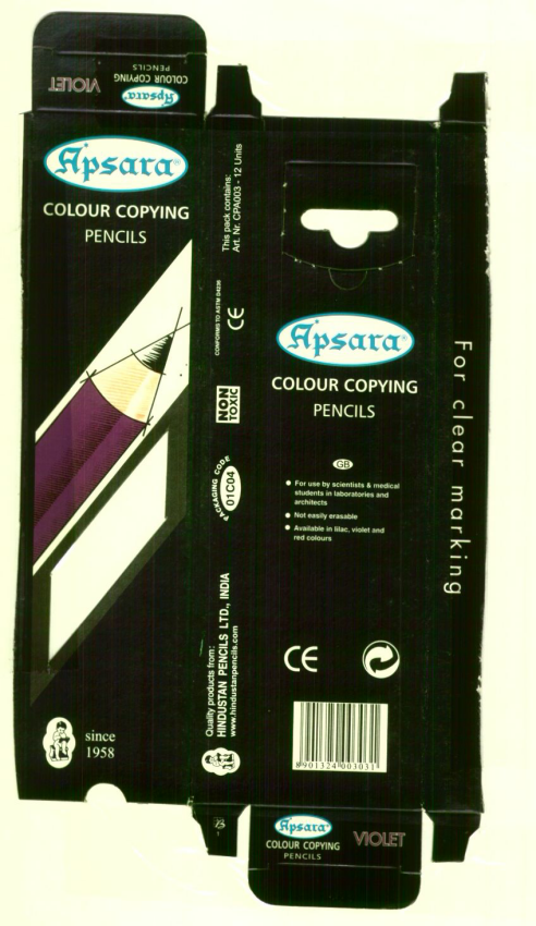 Apsara Colour Copying Pencils (label) Device mark 1456847 Trademark