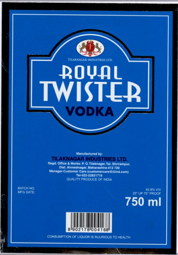 Royal Twister Vodka Device mark 1839300 Trademark