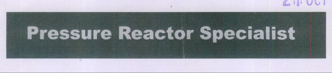 Pressure Reactor Specialist Device mark 2041894 Trademark