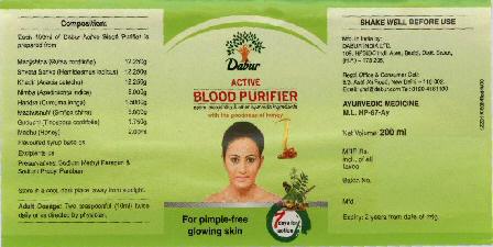 Dabur Blood Purifier With Label Device mark 1700682 Trademark