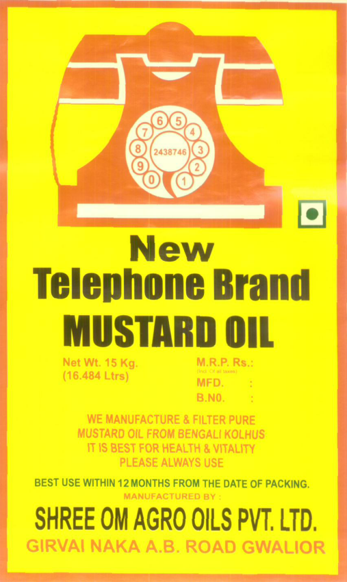 New Telephone Brand Mustard Oil (label) Device mark 1610162 Trademark