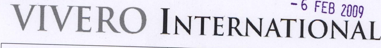 Vivero International ( Label ) Device mark 1782097 Trademark
