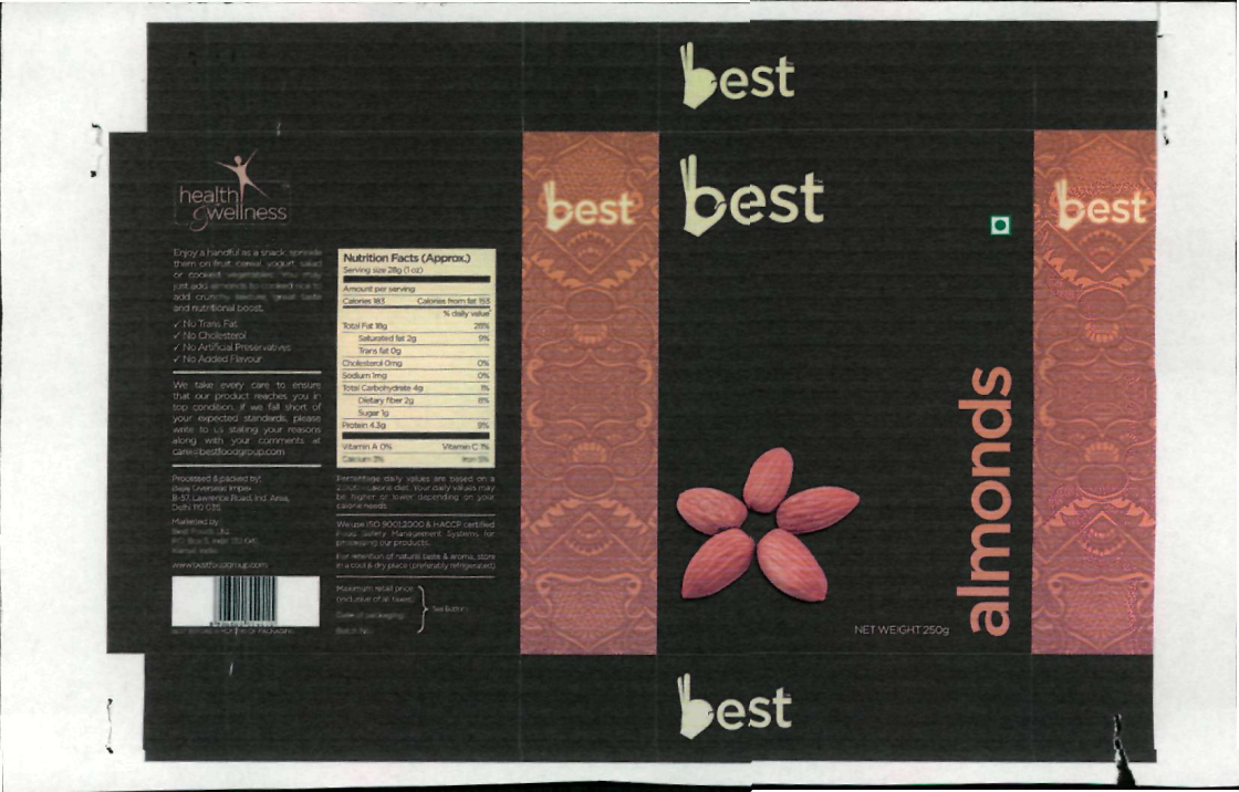 Best Almonds (label) Device mark 2223660 Trademark