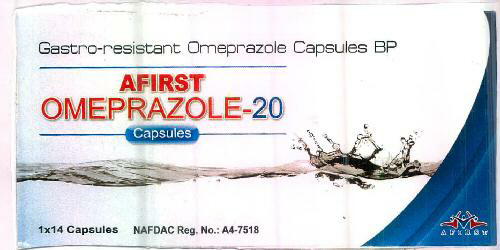 Afirst Omeprazole-20 Capsules Device mark 2641320 Trademark