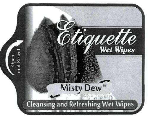 Etiquette Wet Wipes - Mistry Dew (label) Device mark 1978039 Trademark