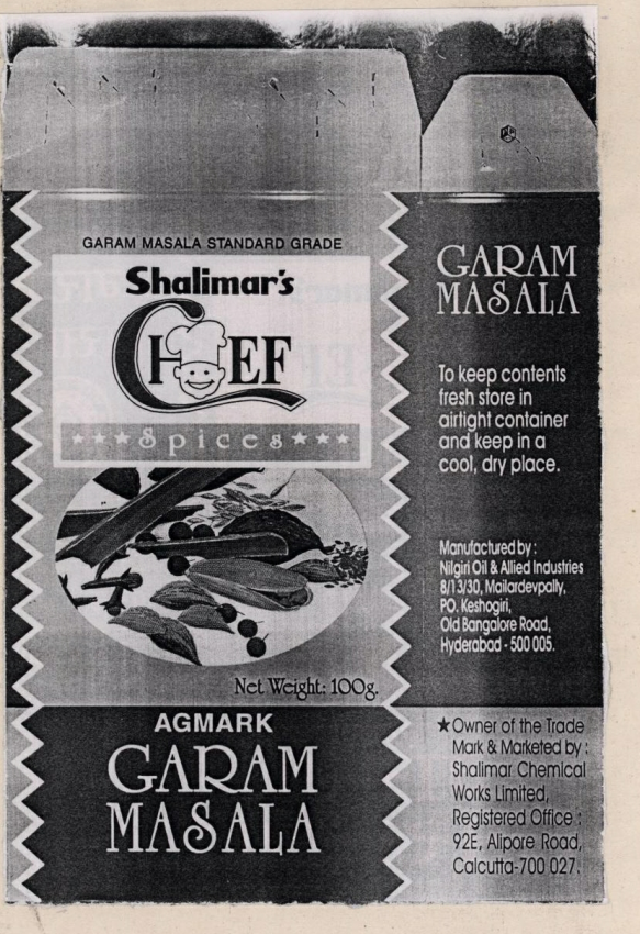 Shalimar Cheff Garam Masala Device mark 966856 Trademark