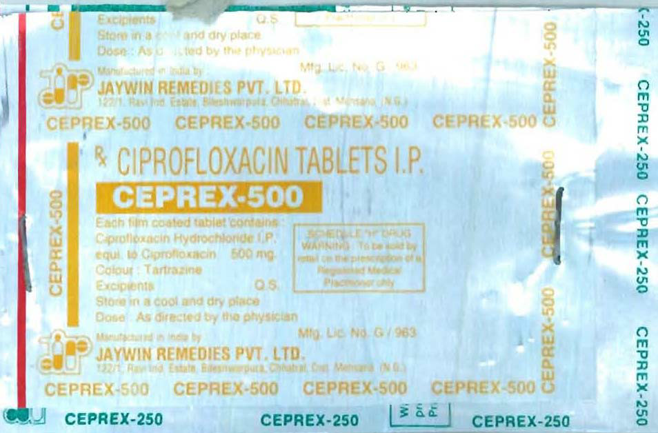 Ceprex-500 Device mark 751165 Trademark