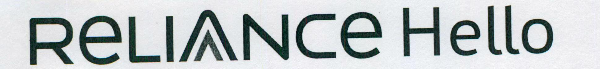 Reliance Hello (letter Written In Special Form) Device mark 1459721 Trademark