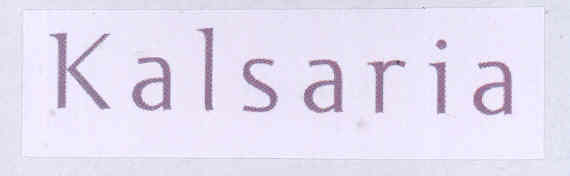Kalsaria (label) Device mark 1745487 Trademark