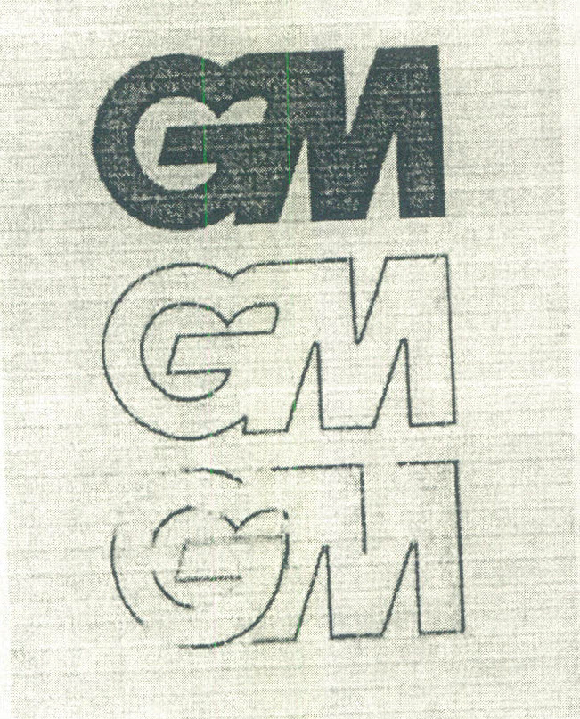 Gm (logo In Three Different Colours) (three Marks) Device mark 1537762 Trademark