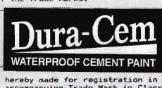 Dura - Cem Waterproof Cement Paint Device mark 1019468 Trademark