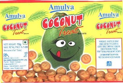 Amulya Coconut Treat (label) Device mark 1362177 Trademark
