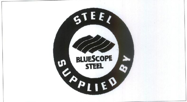 Steel Supplied By Blue Scope Steel (logo) Device mark 1537834 Trademark