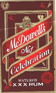 Cdowells No1 Celebration (label) Device mark 1217778 Trademark