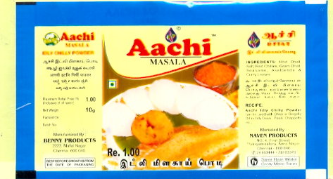 Aachi Masala ( Label) Device mark 1318493 Trademark
