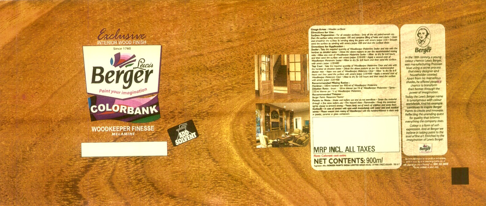 Exclusive, Berger, Colorbank, Woodkeeper Finesse (label) Device mark 1498686 Trademark