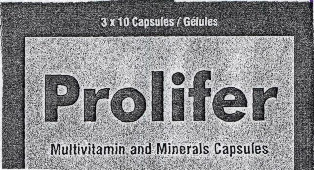 Prolifer (letter In Heavy Characters) Device mark 1451036 Trademark