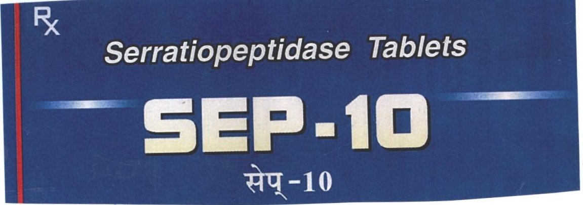 Px Serratiopeptidase Tablets Sep-10 (label) Device mark 2366521 Trademark