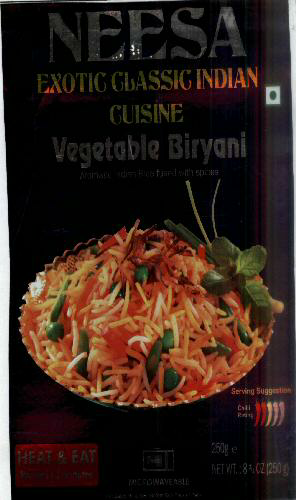 Neesa Vegetable Biryani Device mark 1921913 Trademark