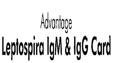 Advantage Leptospira Igm & Igg Card Device mark 2491135 Trademark