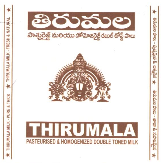 Thirumala Pasteurised & Homogenized Double Toned Milk Device mark 2377793 Trademark