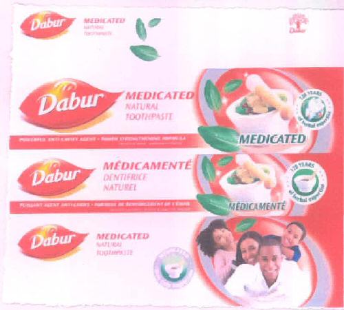Dabur Medicated Natural Toothpaste (device Of Human Being) Device mark 2401870 Trademark