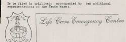 Life Care Emergency Centre Device mark 1058828 Trademark