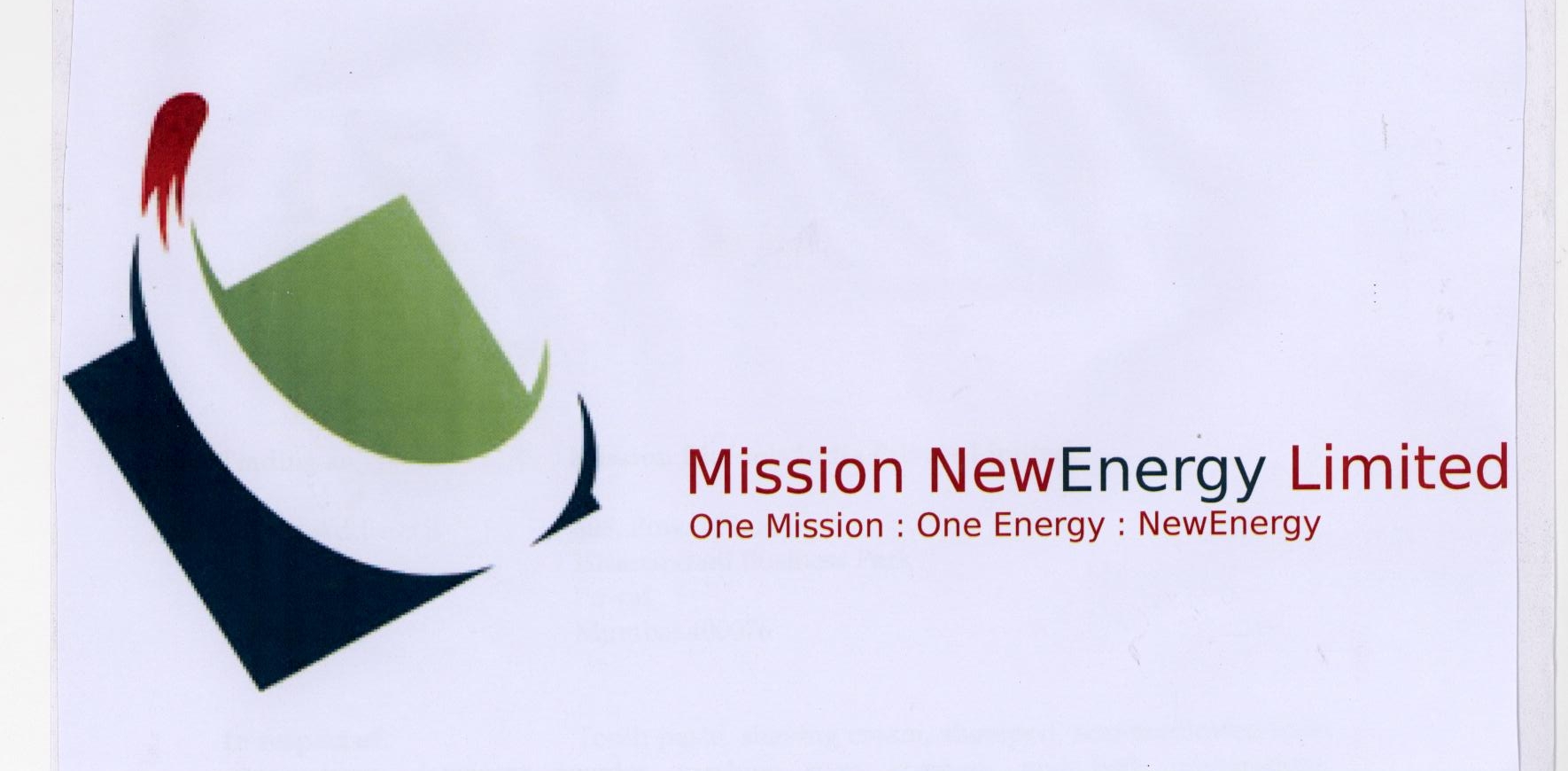 Mission New Energy Limited ( Label ) Device mark 1781014 Trademark